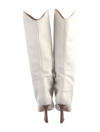 Schutz Leather Colorblock Pattern Boots