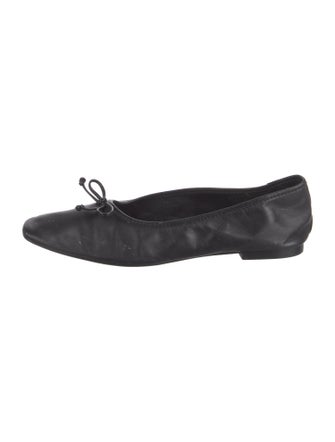 Schutz Leather Bow Accents Flats