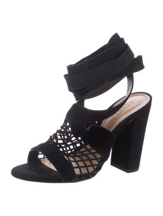 Schutz Suede Cutout Accent Slingback Sandals