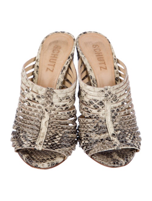 Schutz Python Printed Mules