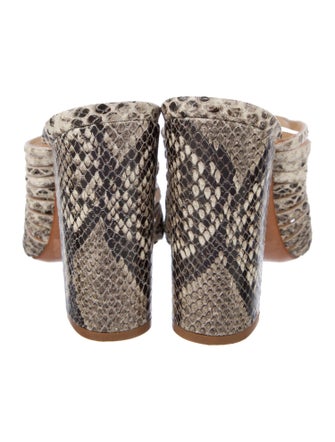 Schutz Python Printed Mules