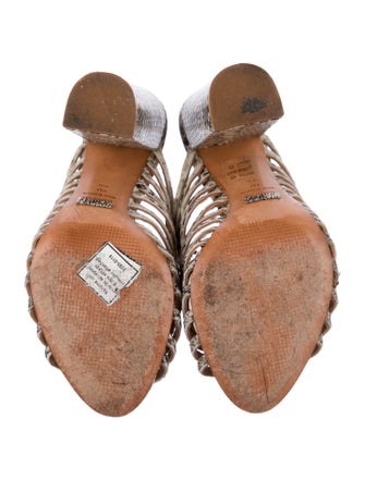 Schutz Python Printed Mules