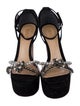 Schutz Suede Crystal Embellishments Sandals