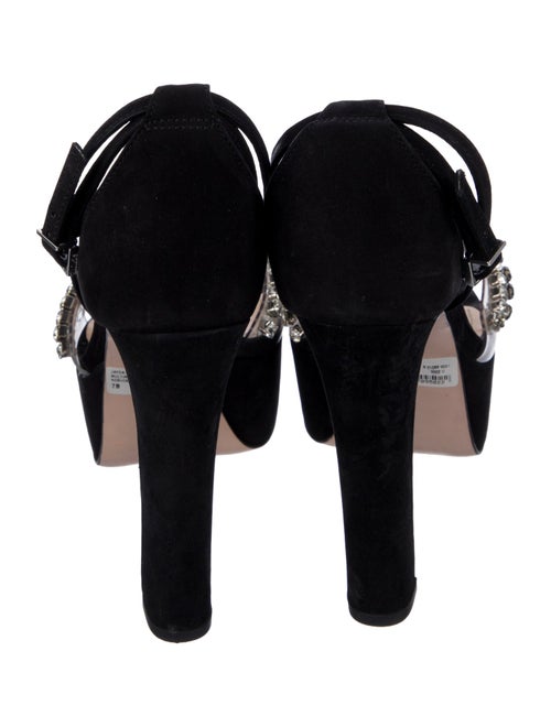 Schutz Suede Crystal Embellishments Sandals