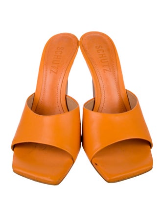 Schutz Leather Slides
