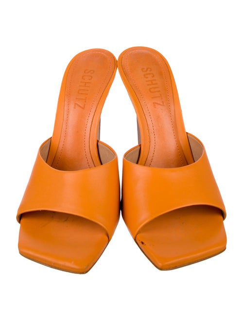 Schutz Leather Slides