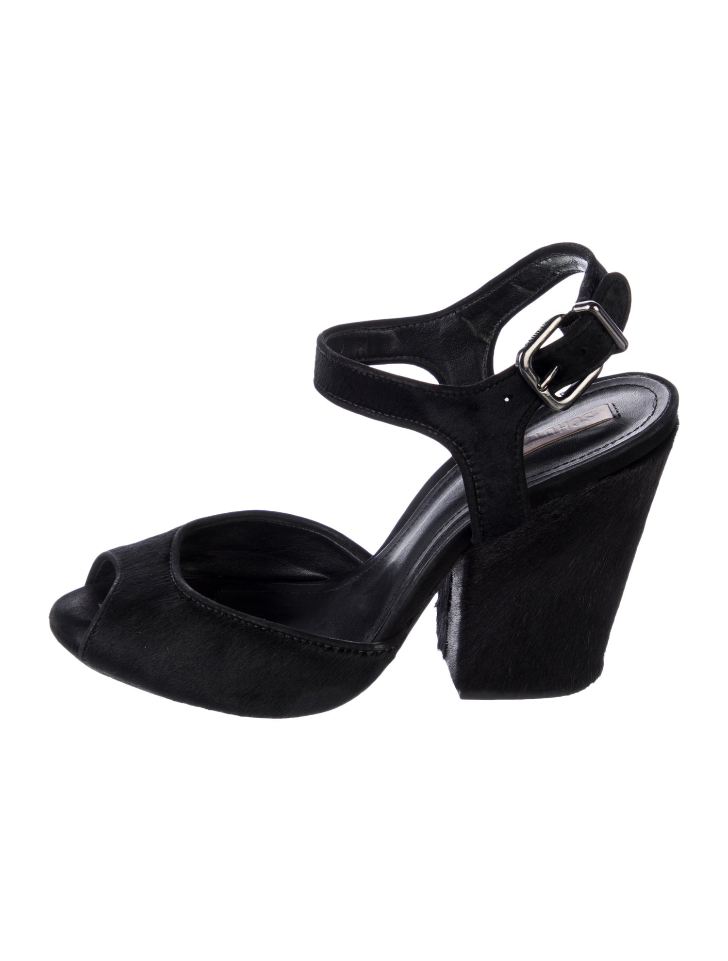 Schutz Ponyhair Slingback Sandals