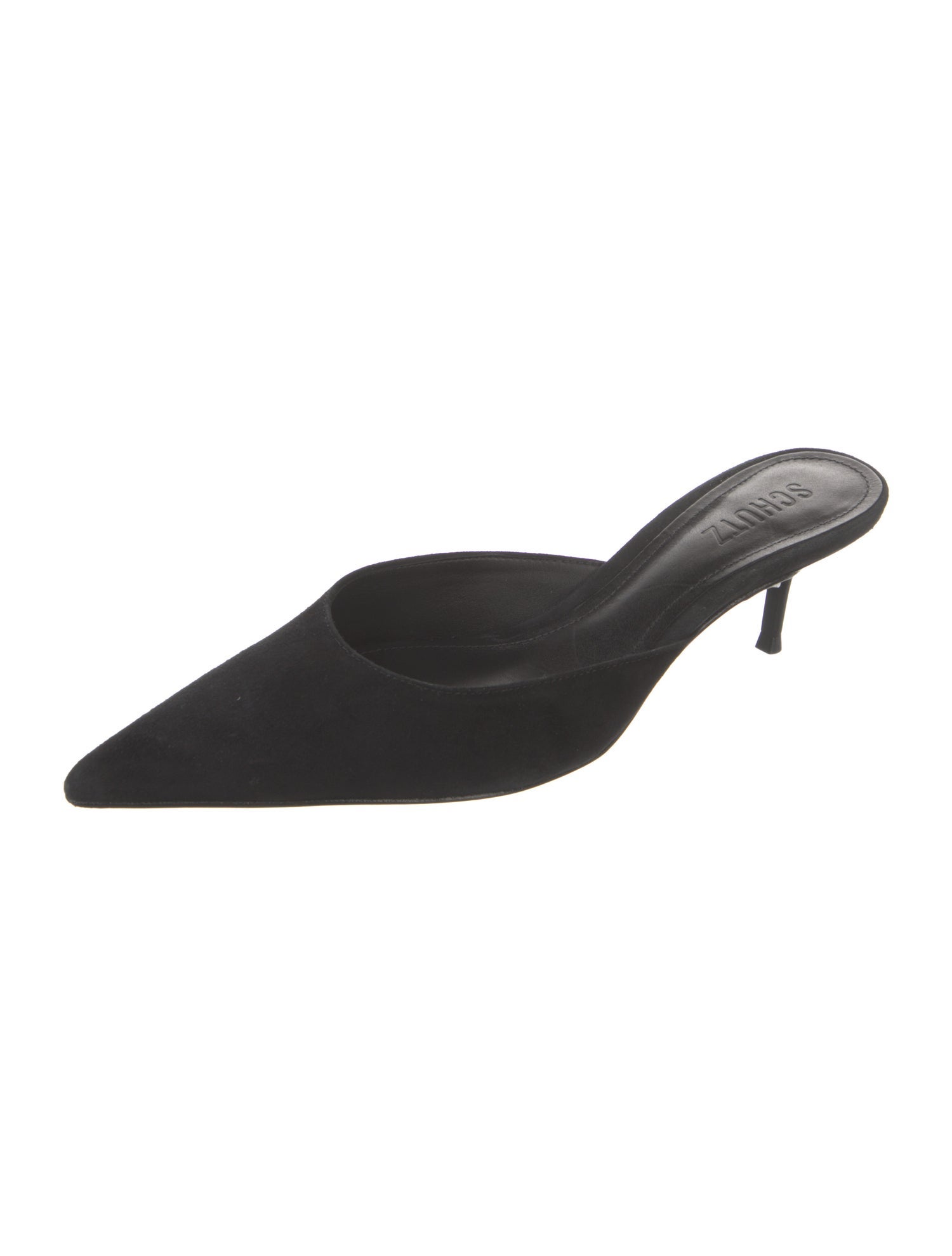 Schutz Suede Crystal Embellishments Mules