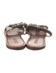 Schutz Leather Crystal Embellishments Slides