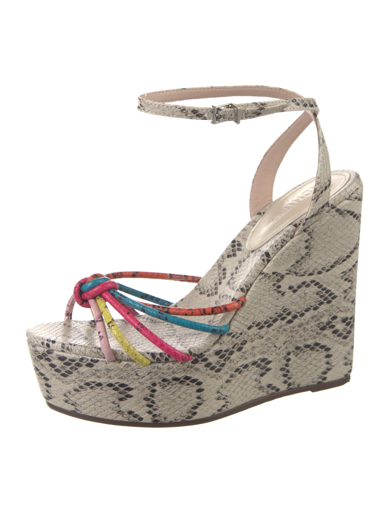 Schutz Leather Animal Print Espadrilles