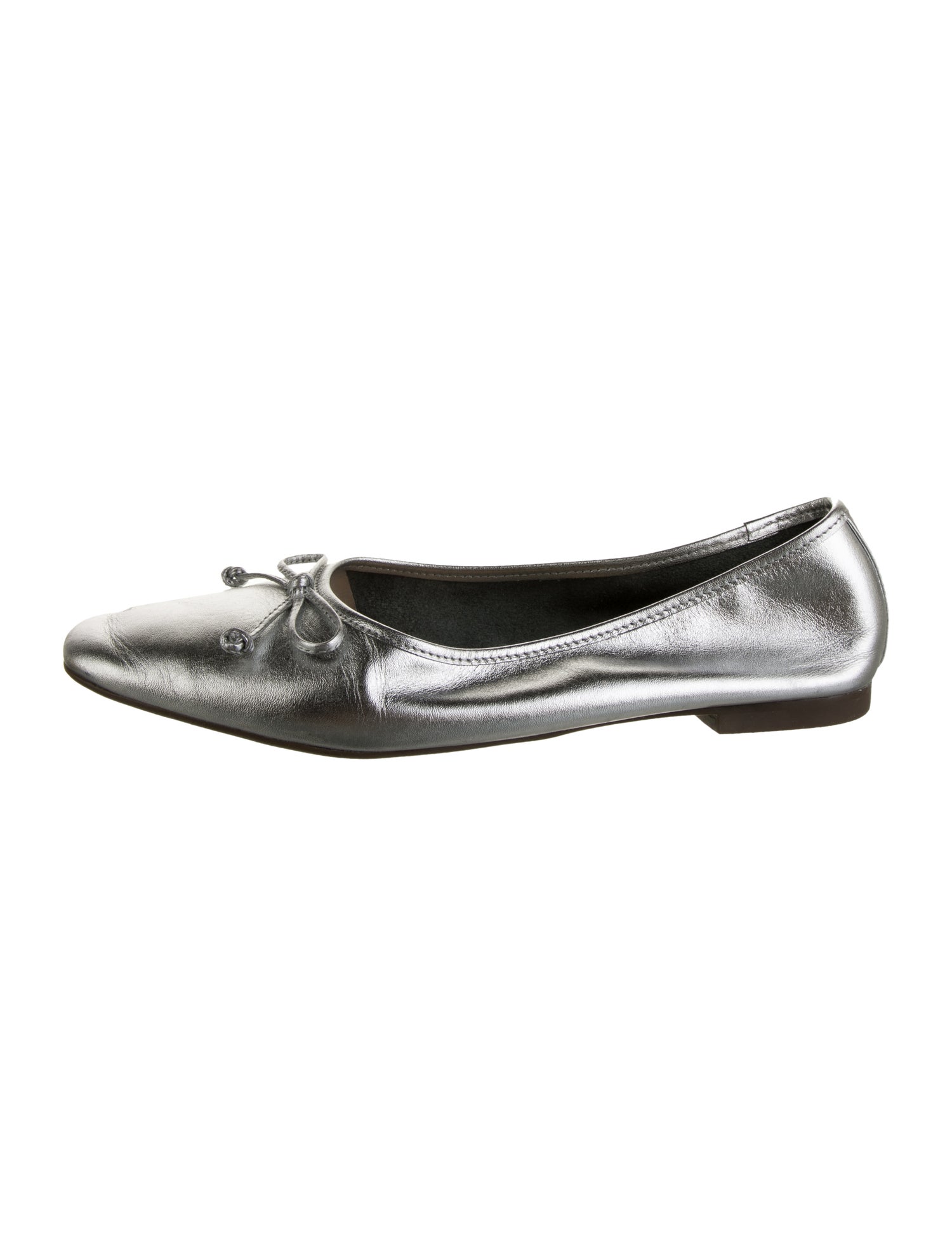 Schutz Leather Bow Accents Ballet Flats