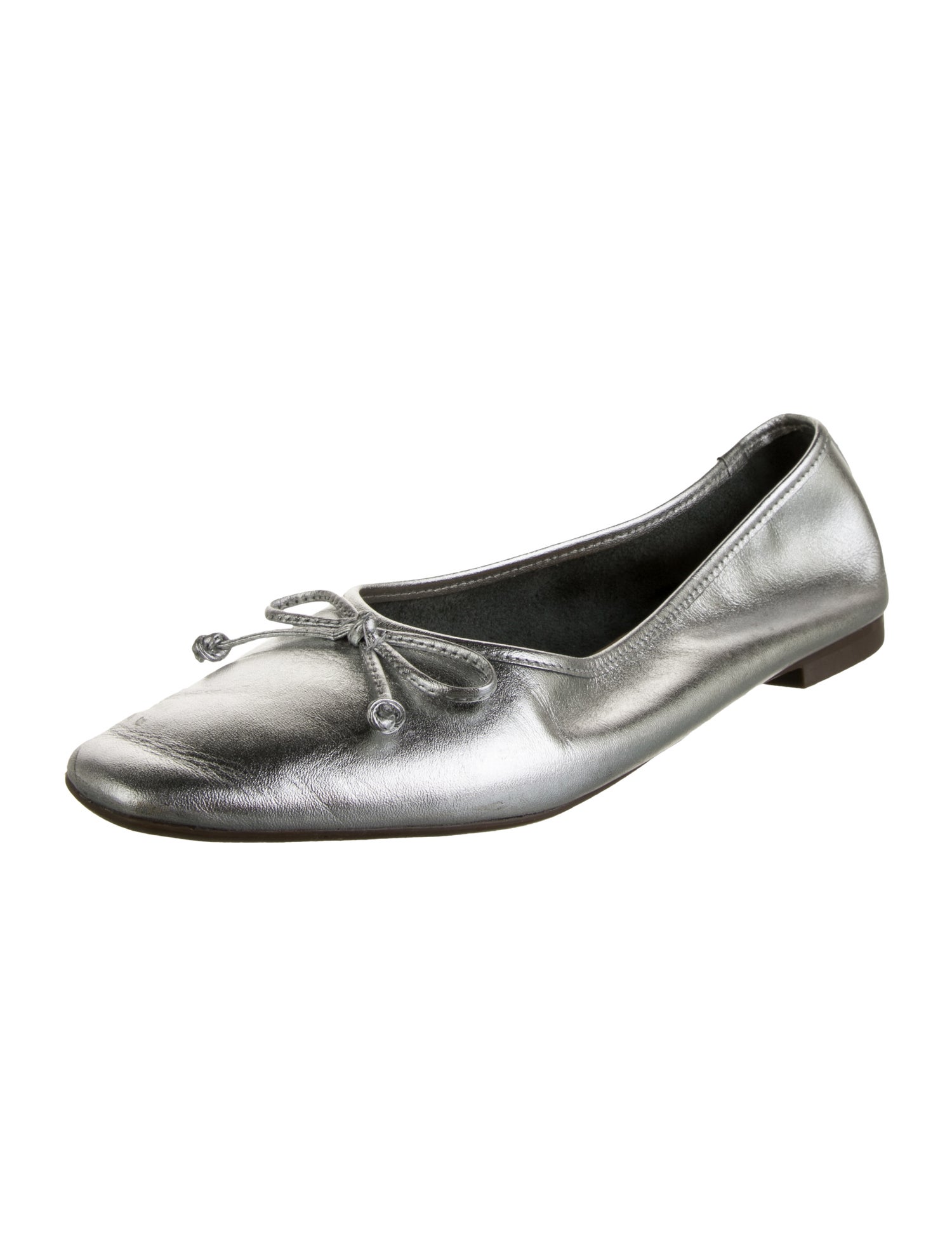 Schutz Leather Bow Accents Ballet Flats