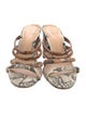 Schutz Embossed Leather Animal Print Slides