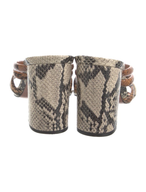 Schutz Embossed Leather Animal Print Slides