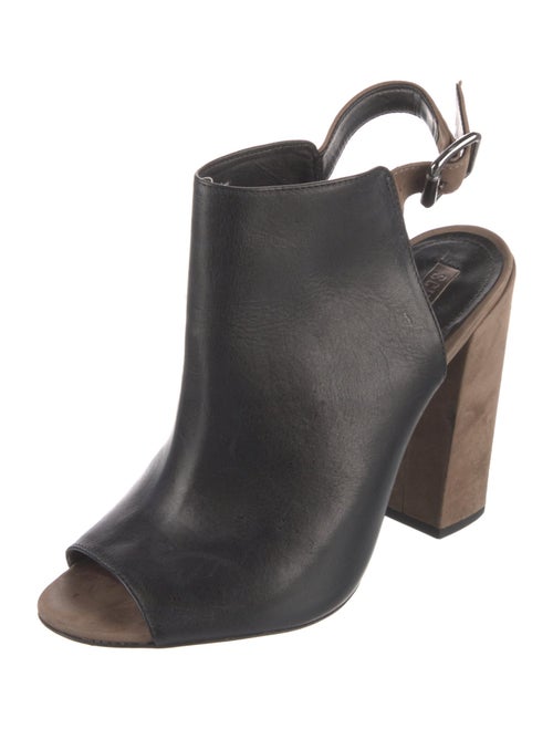 Schutz Leather Colorblock Pattern Slingback Pumps