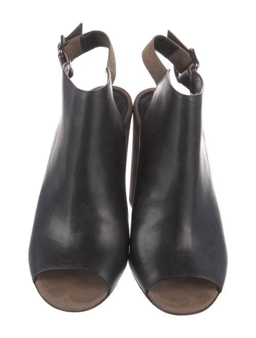 Schutz Leather Colorblock Pattern Slingback Pumps