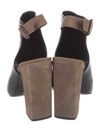 Schutz Leather Colorblock Pattern Slingback Pumps