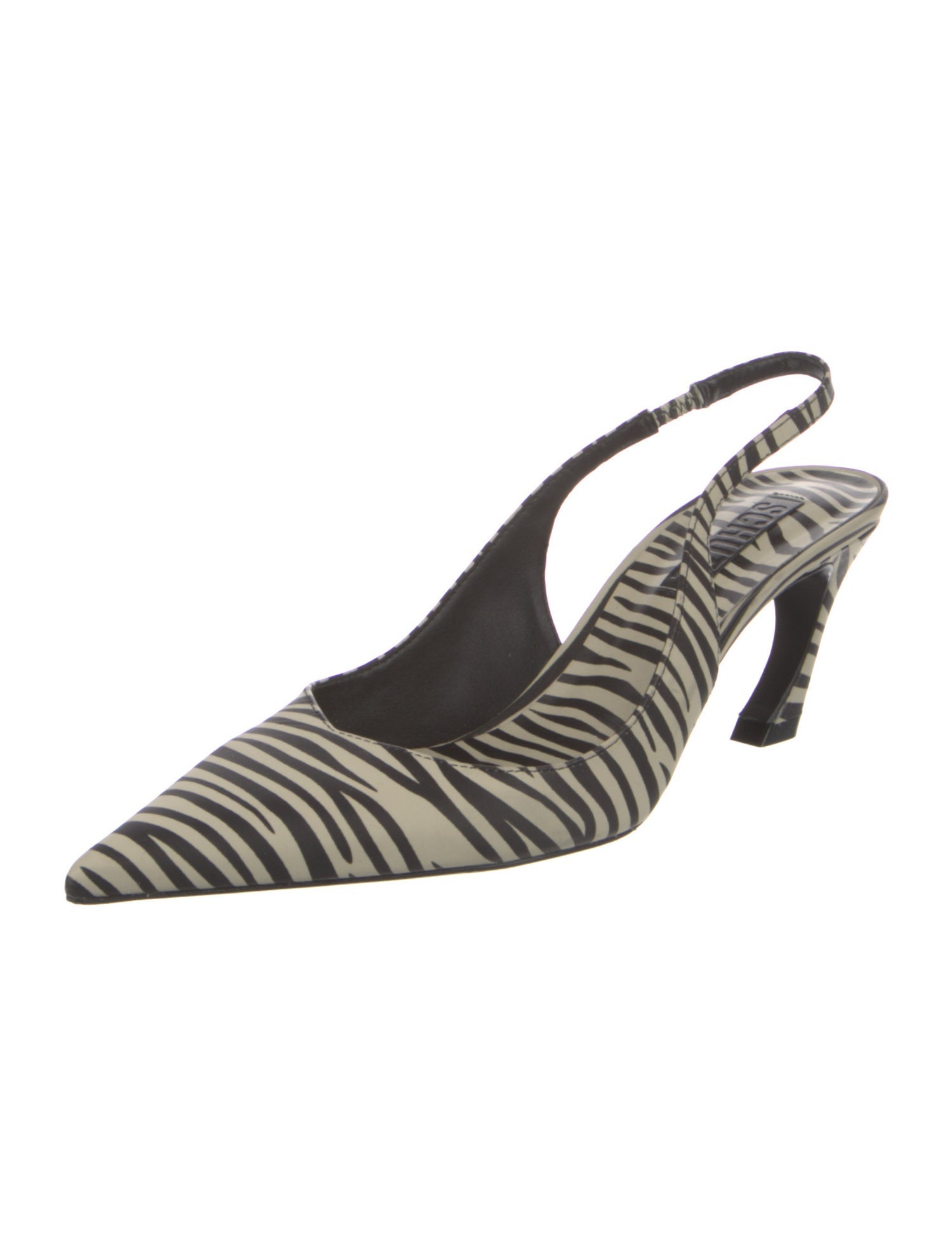 Schutz Leather Animal Print Slingback Pumps