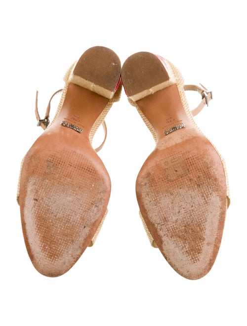 Schutz Straw Graphic Print Sandals