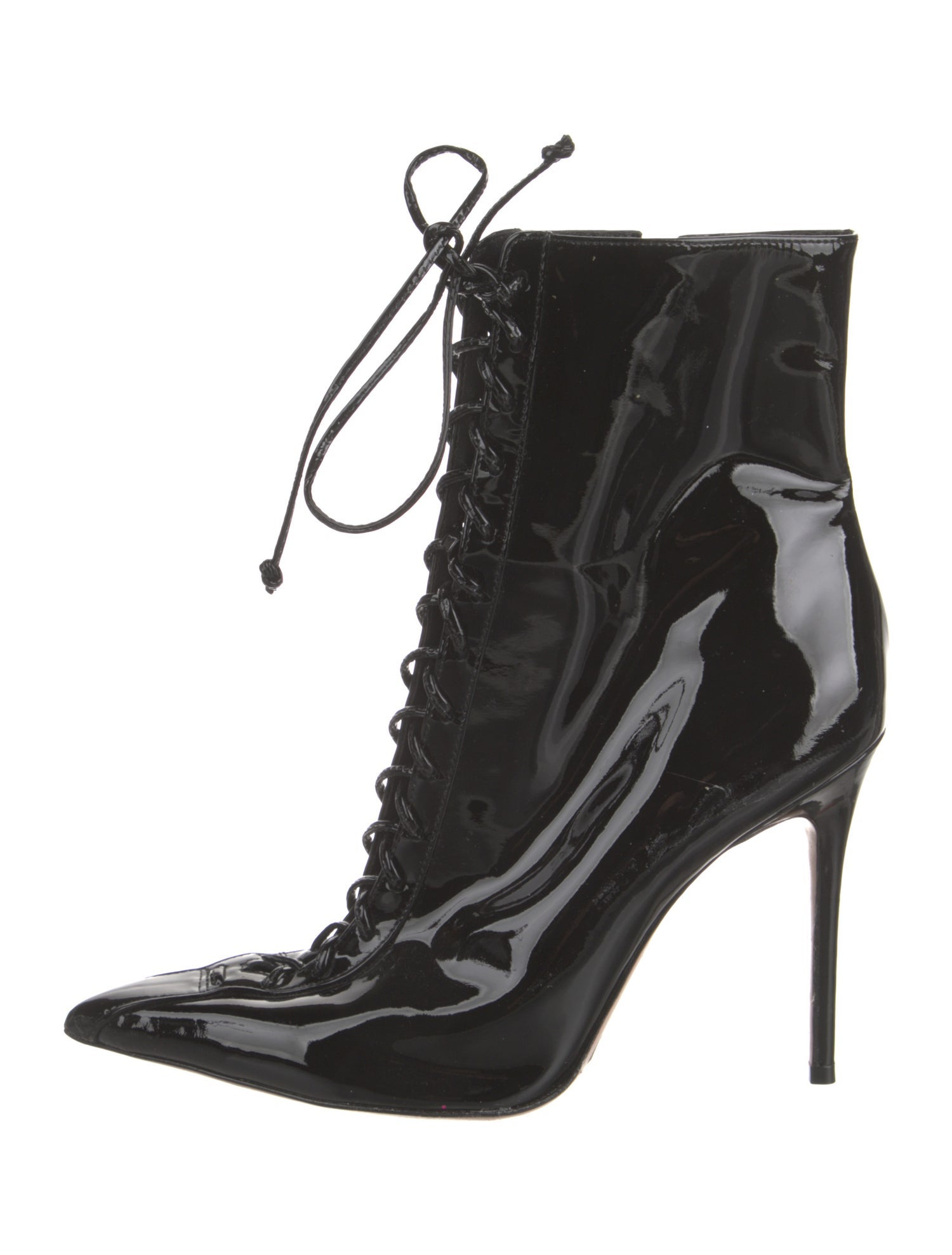 Schutz Patent Leather Lace-Up Boots