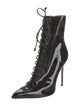 Schutz Patent Leather Lace-Up Boots