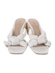 Schutz Leather Ruffle Embellishment Slides