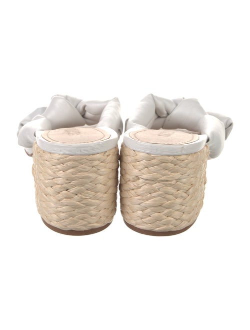 Schutz Leather Ruffle Embellishment Slides