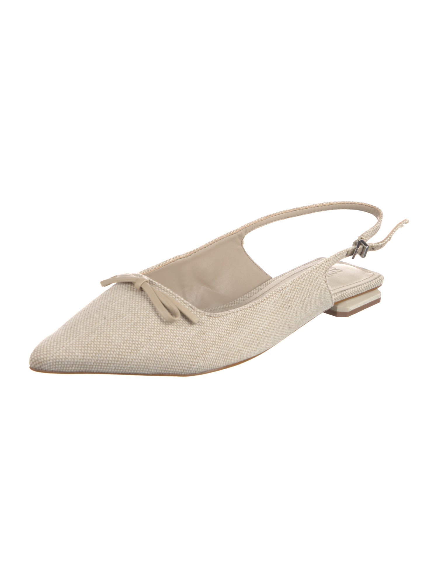 Schutz Canvas Bow Accents Slingback Flats