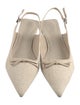 Schutz Canvas Bow Accents Slingback Flats