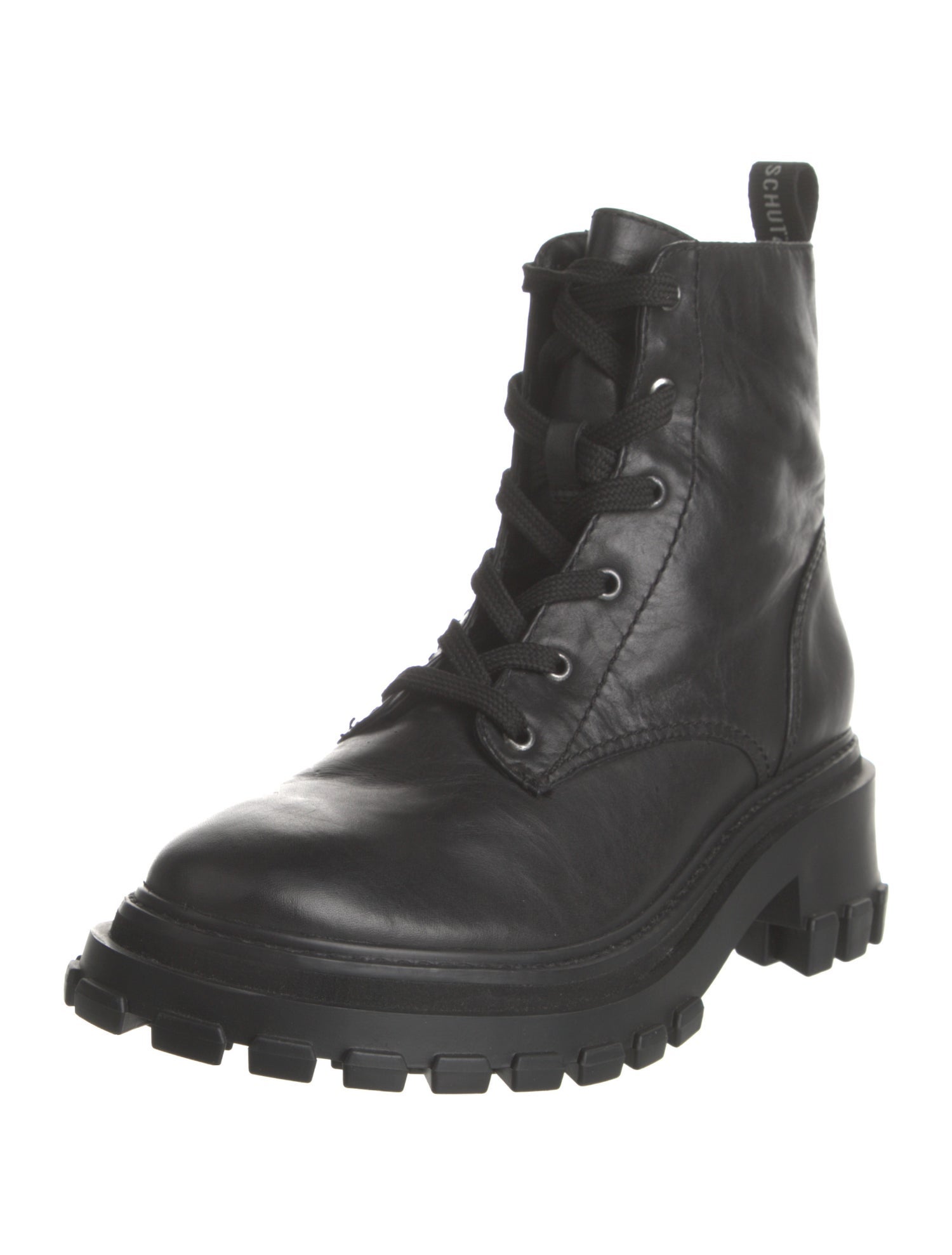 Schutz Leather Combat Boots