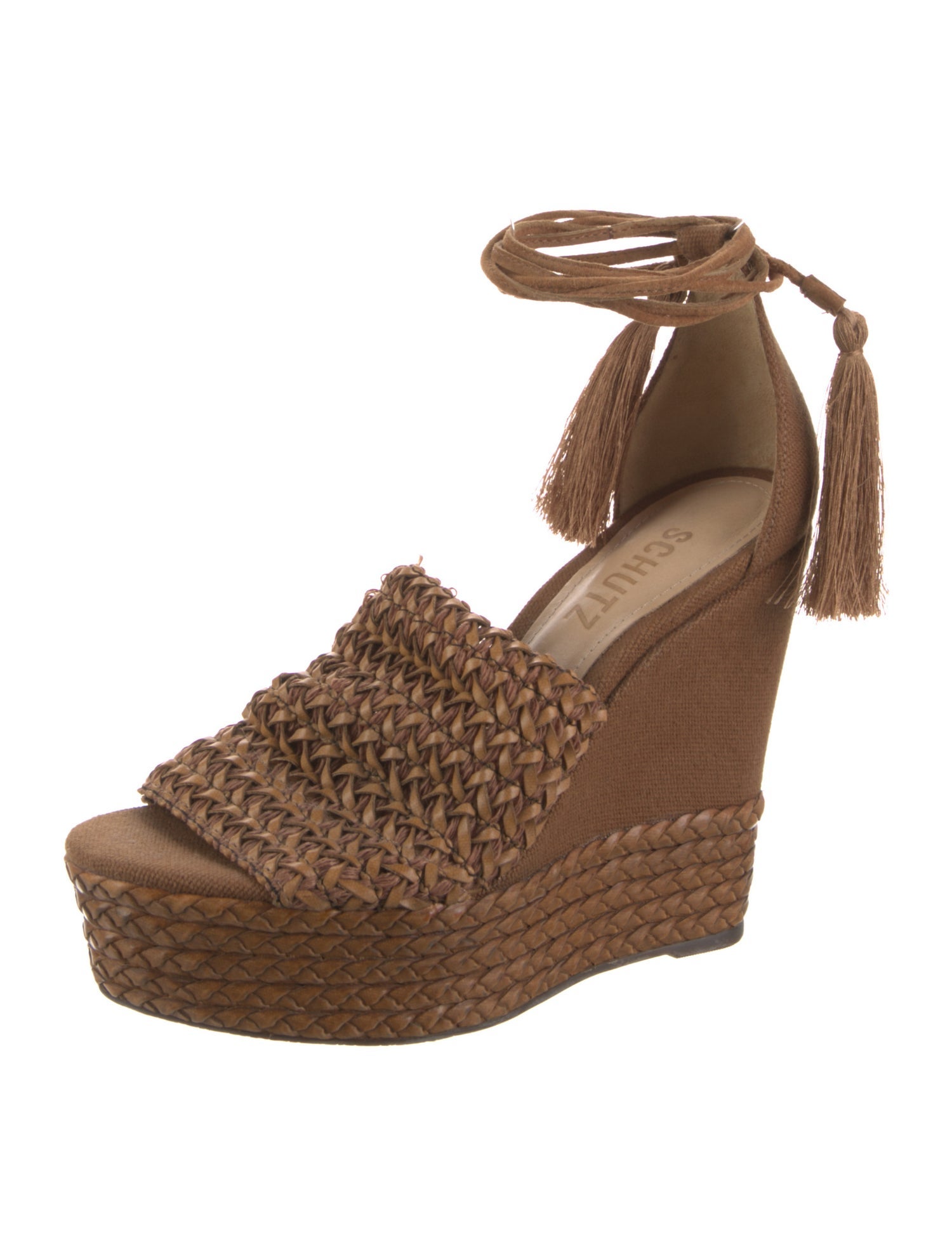 Schutz Raffia Patterned Espadrilles