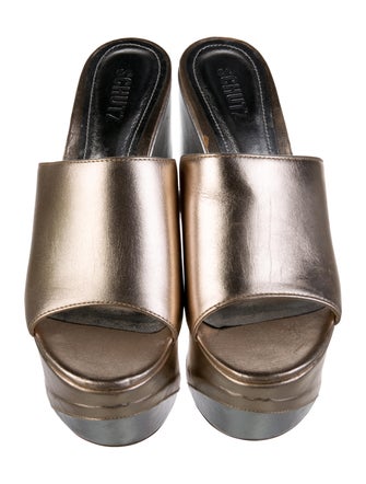 Schutz Leather Slides