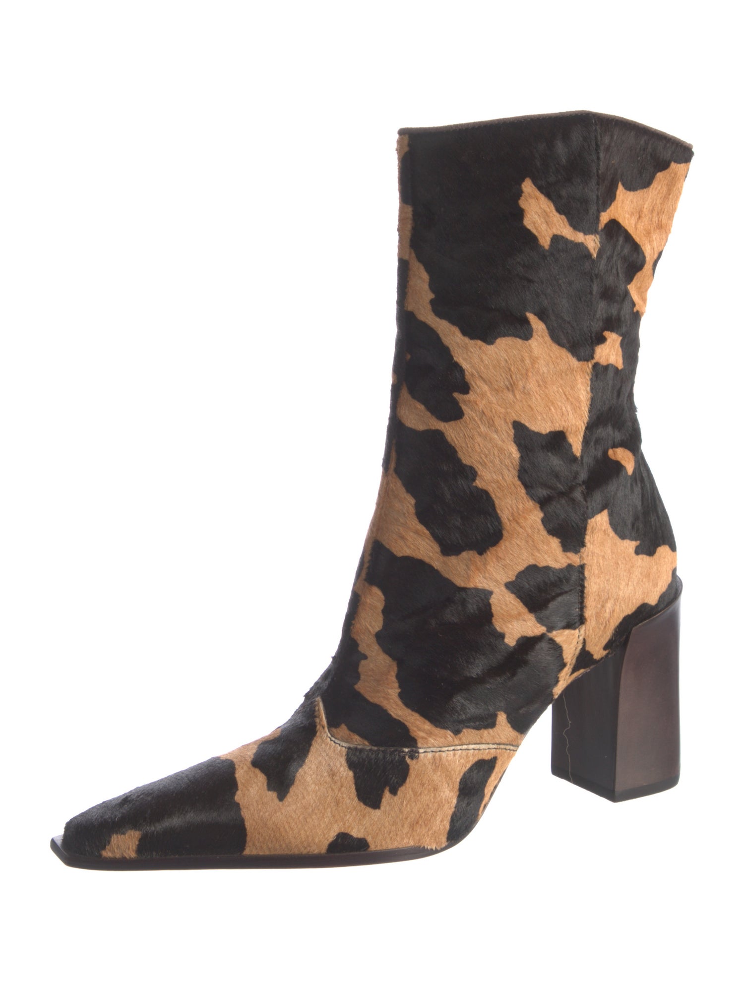 Schutz Ponyhair Animal Print Boots
