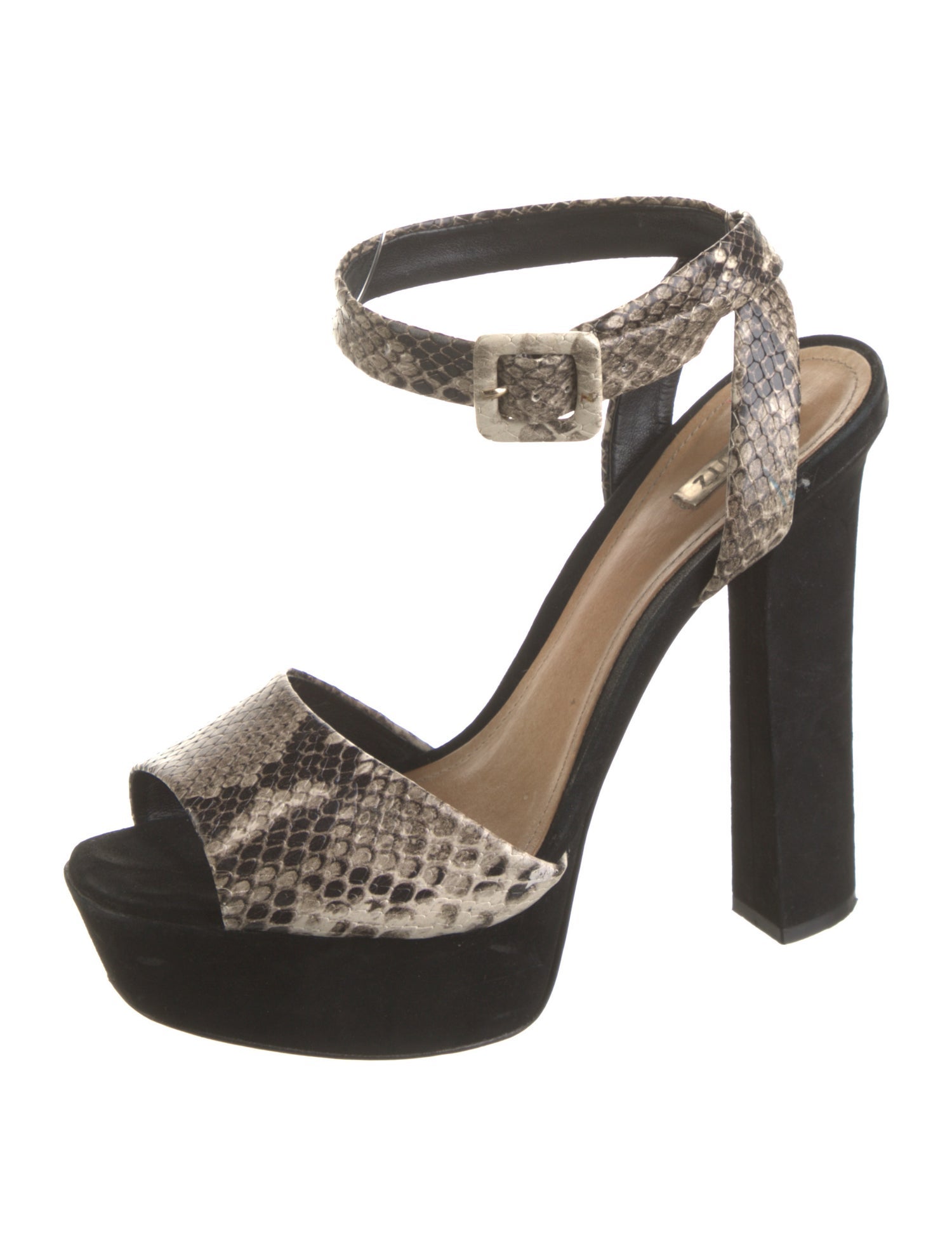 Schutz Leather Animal Print Sandals