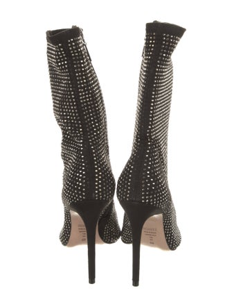 Schutz Suede Crystal Embellishments Sock Boots