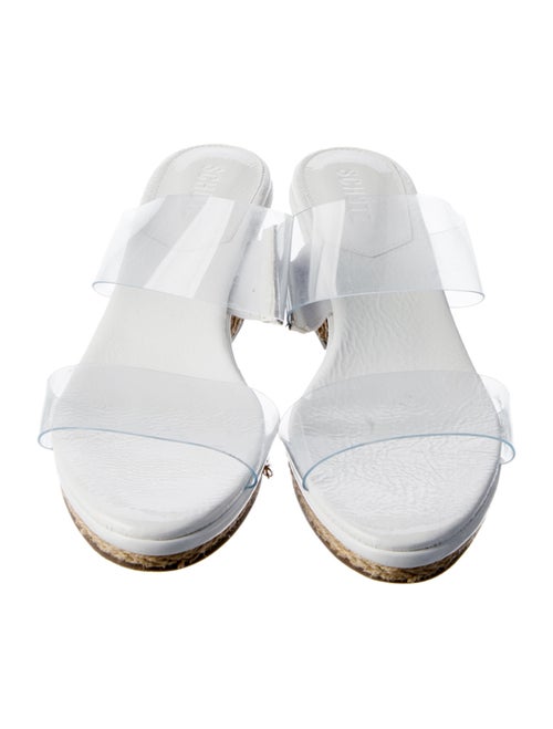 Schutz Patent Leather Embroidered Accent Slides