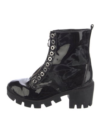 Schutz Patent Leather Combat Boots