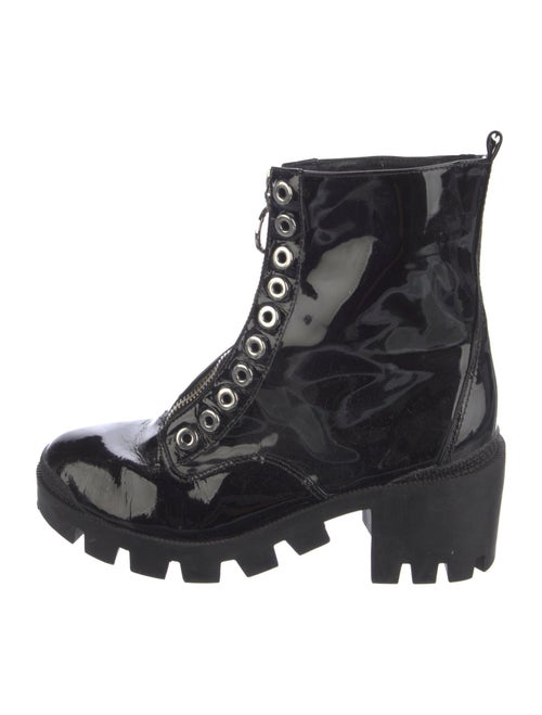 Schutz Patent Leather Combat Boots