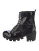 Schutz Patent Leather Combat Boots