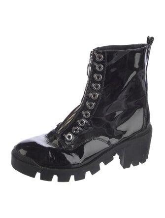 Schutz Patent Leather Combat Boots