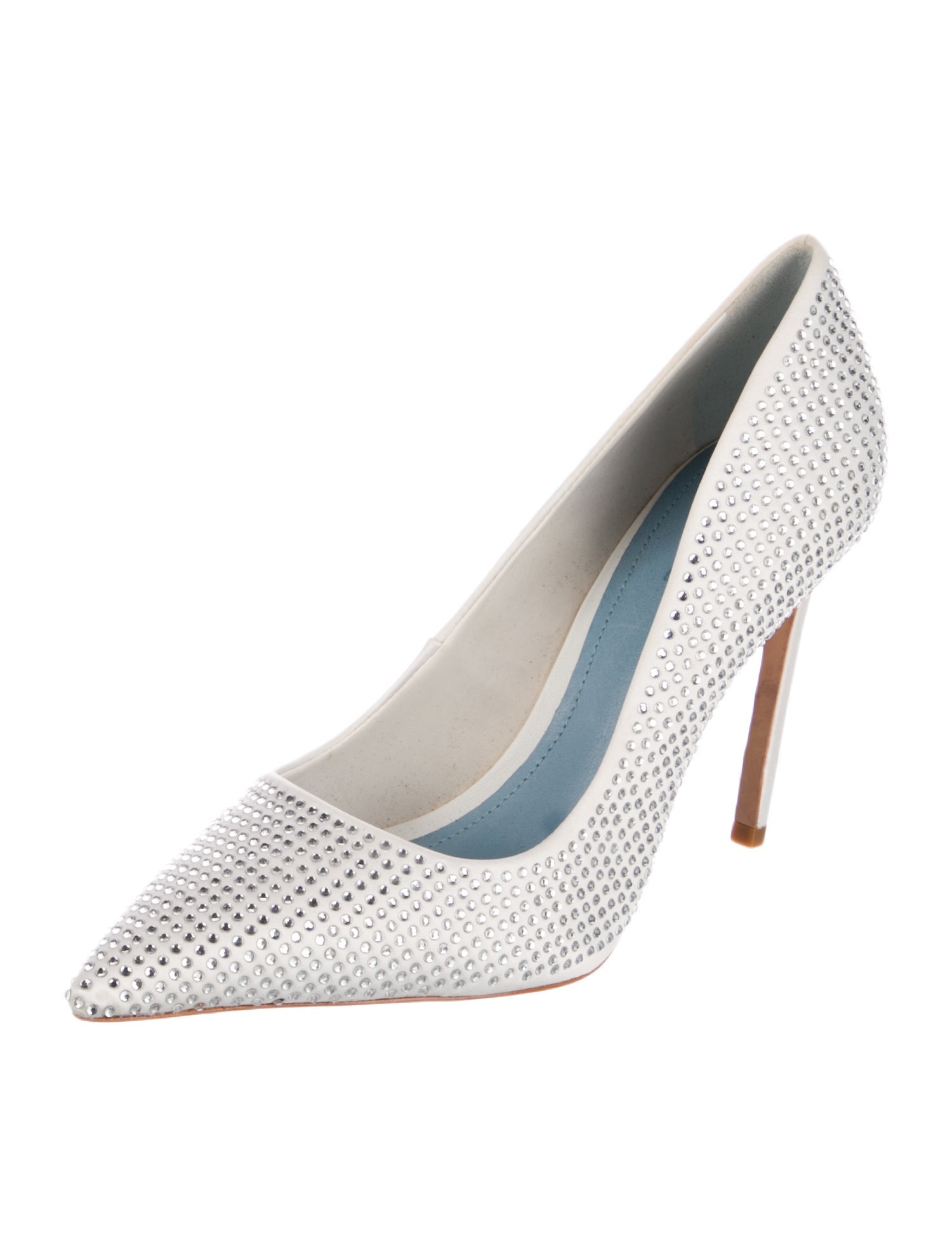 Schutz Satin Crystal Embellishments Pumps