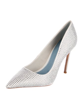 Schutz Satin Crystal Embellishments Pumps
