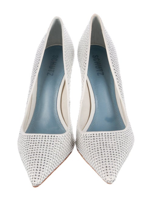 Schutz Satin Crystal Embellishments Pumps