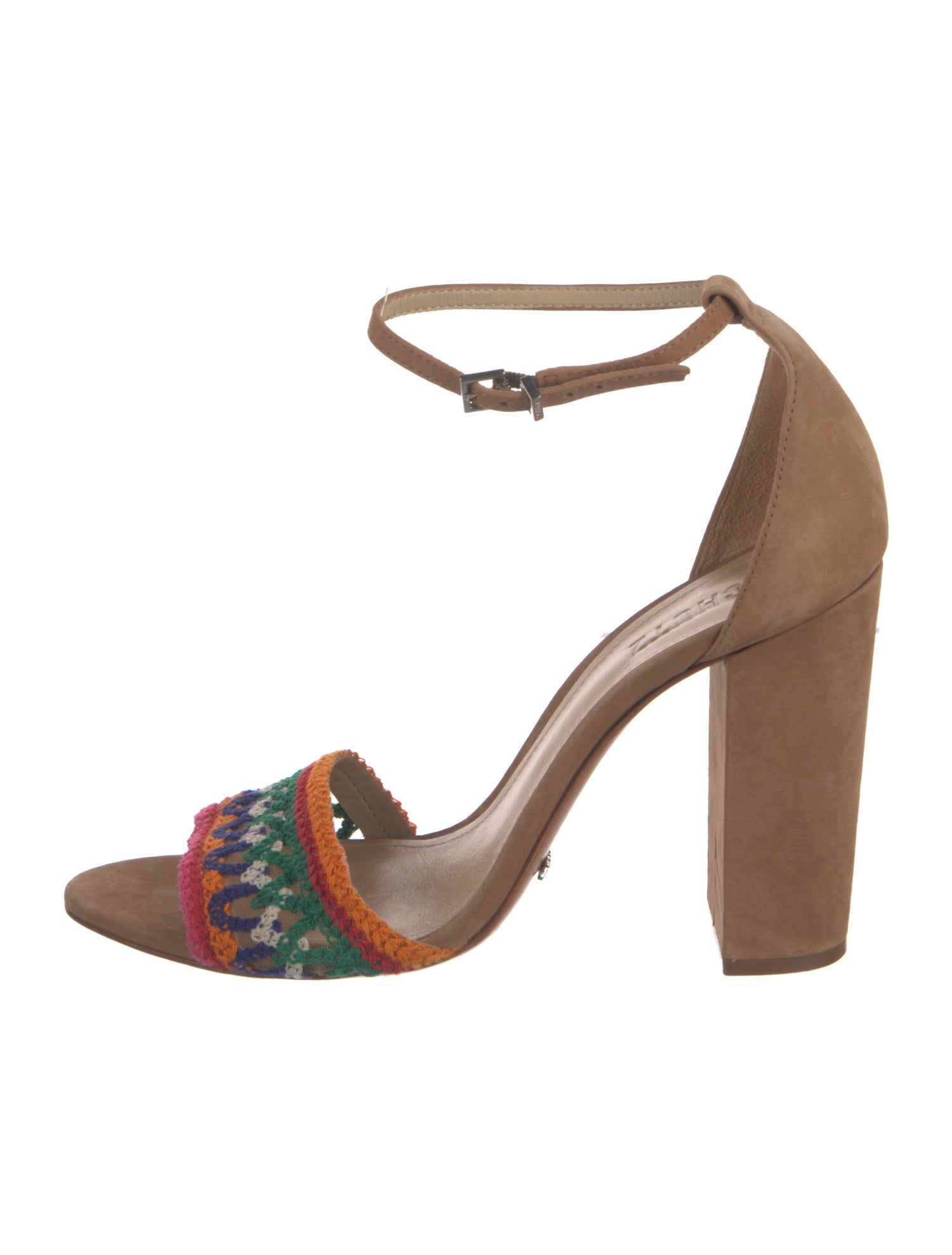 Schutz Suede Patterned Sandals