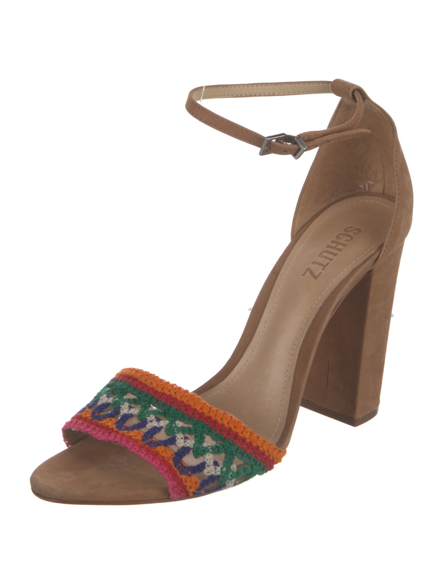 Schutz Suede Patterned Sandals