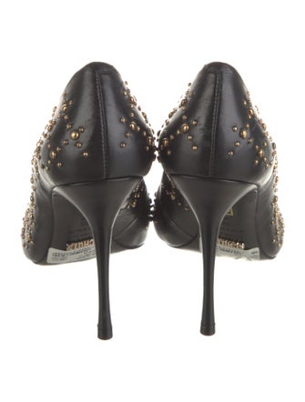Schutz Leather Studded Accents Pumps