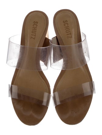 Schutz PVC Leather Trim Embellishment Slides