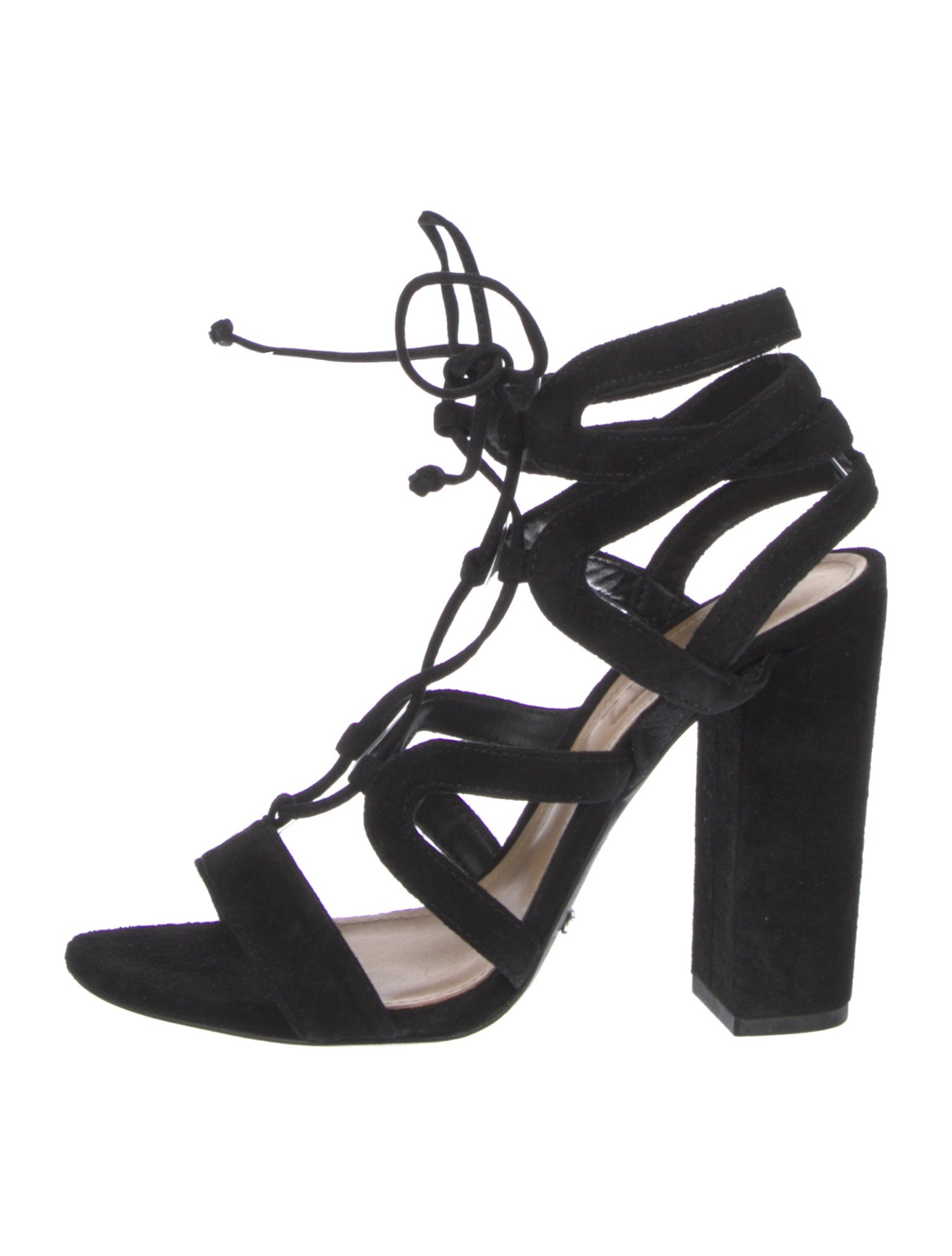 Schutz Suede Cutout Accent Sandals