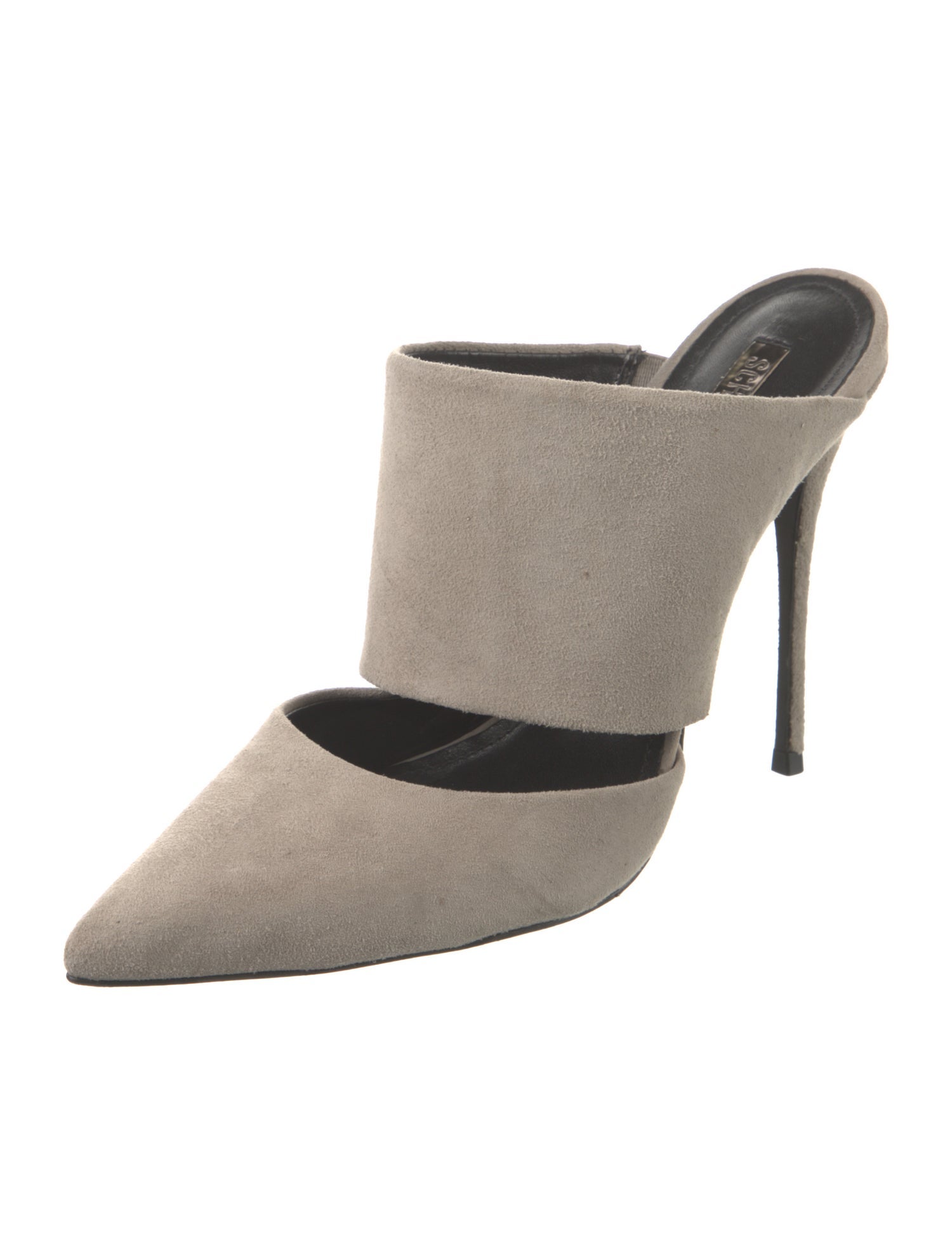 Schutz Suede Animal Print Mules