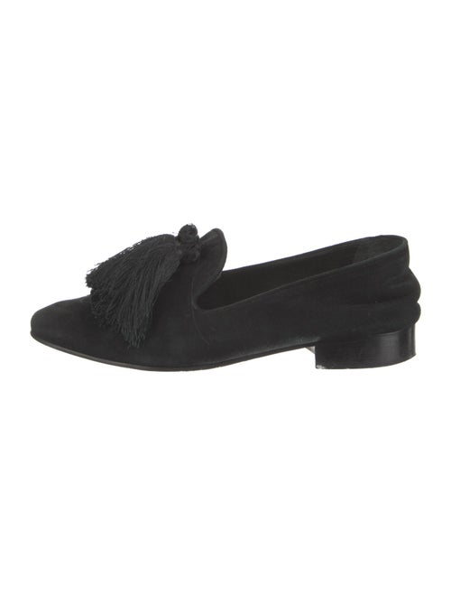 Schutz Suede Fringe Trim Accent Loafers
